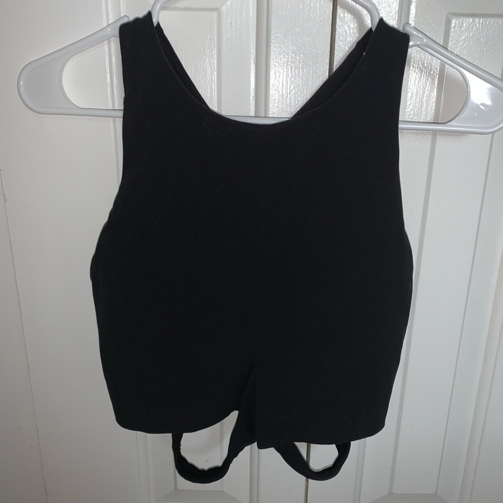 Athleta Black Crop Workout Top